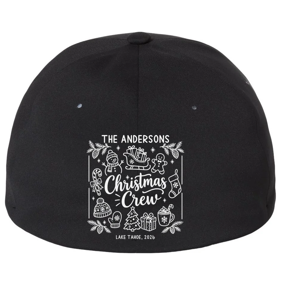 Christmas Family Matching Name Custom Gift - Minimalist Christmas Design Flexfit Men's Snapback Hat - Back - Close-up