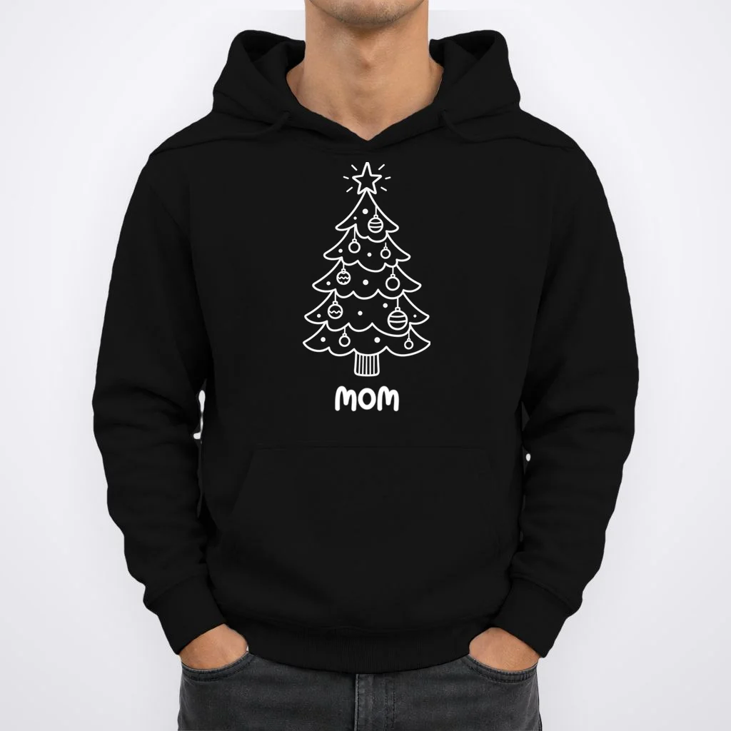 Christmas Family Matching Name Custom Gift - Minimalist Christmas Design Men's Hoodie - Front 1