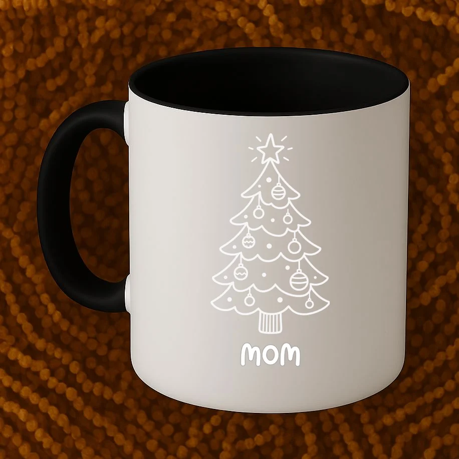 Christmas Family Matching Name Custom Gift - Minimalist Christmas Design Mug - Front 1