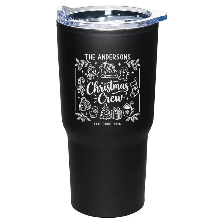 Christmas Family Matching Name Custom Gift - Minimalist Christmas Design 20oz Tumbler - Back