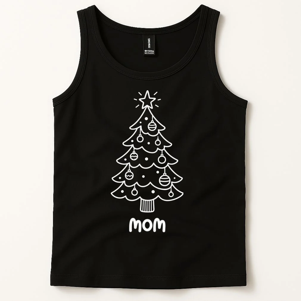 Christmas Family Matching Name Custom Gift - Minimalist Christmas Design Men's Tank Top - Front 1