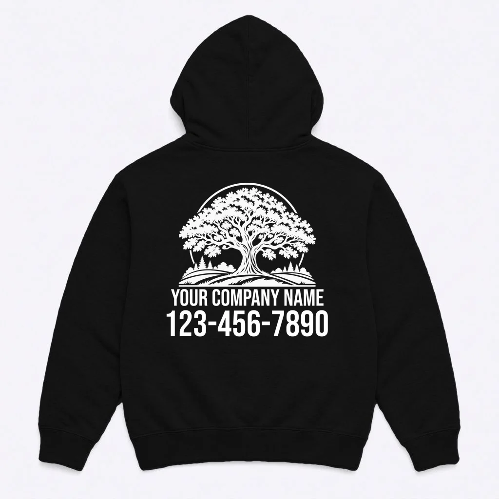 Custom Phone Number Custom Business Name Landscaping Shirt Hoodie - Back
