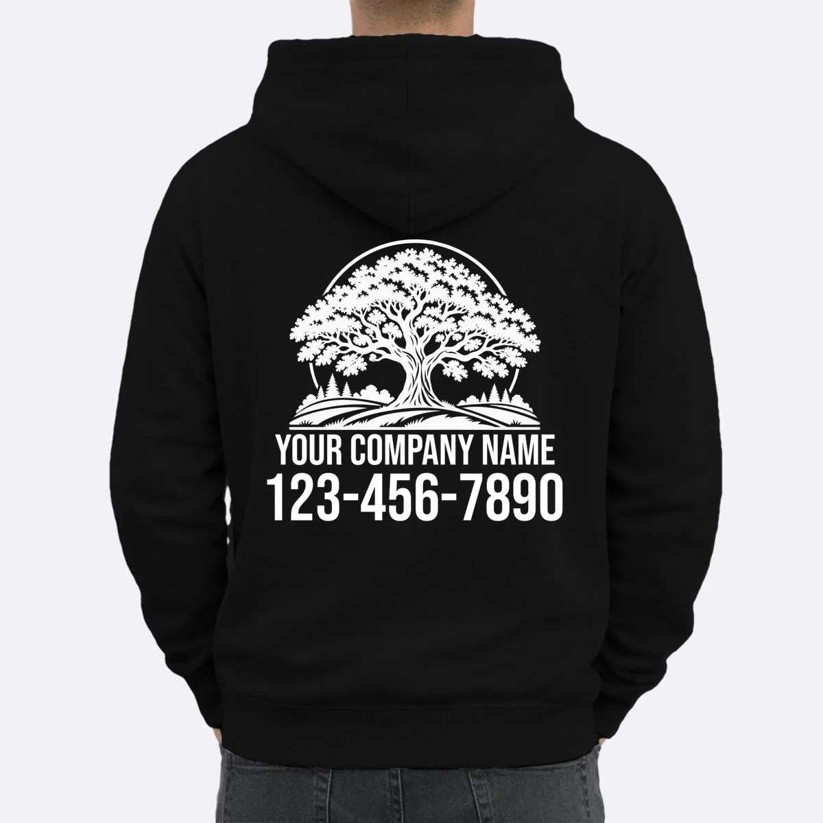 Custom Phone Number Custom Business Name Landscaping Shirt Hoodie - Back 1