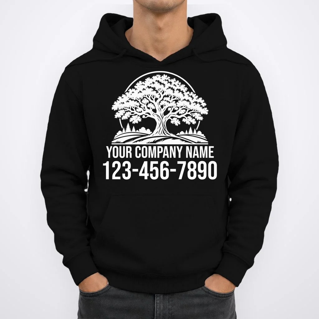 Custom Phone Number Custom Business Name Landscaping Shirt Hoodie - Front 1