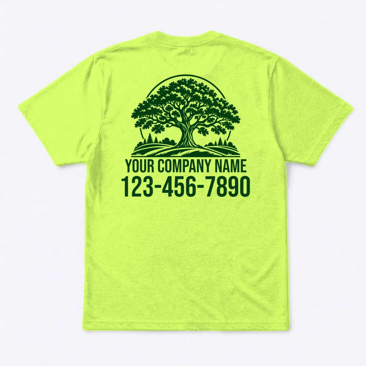 Custom Phone Number Custom Business Name Landscaping Shirt T-Shirt - Back