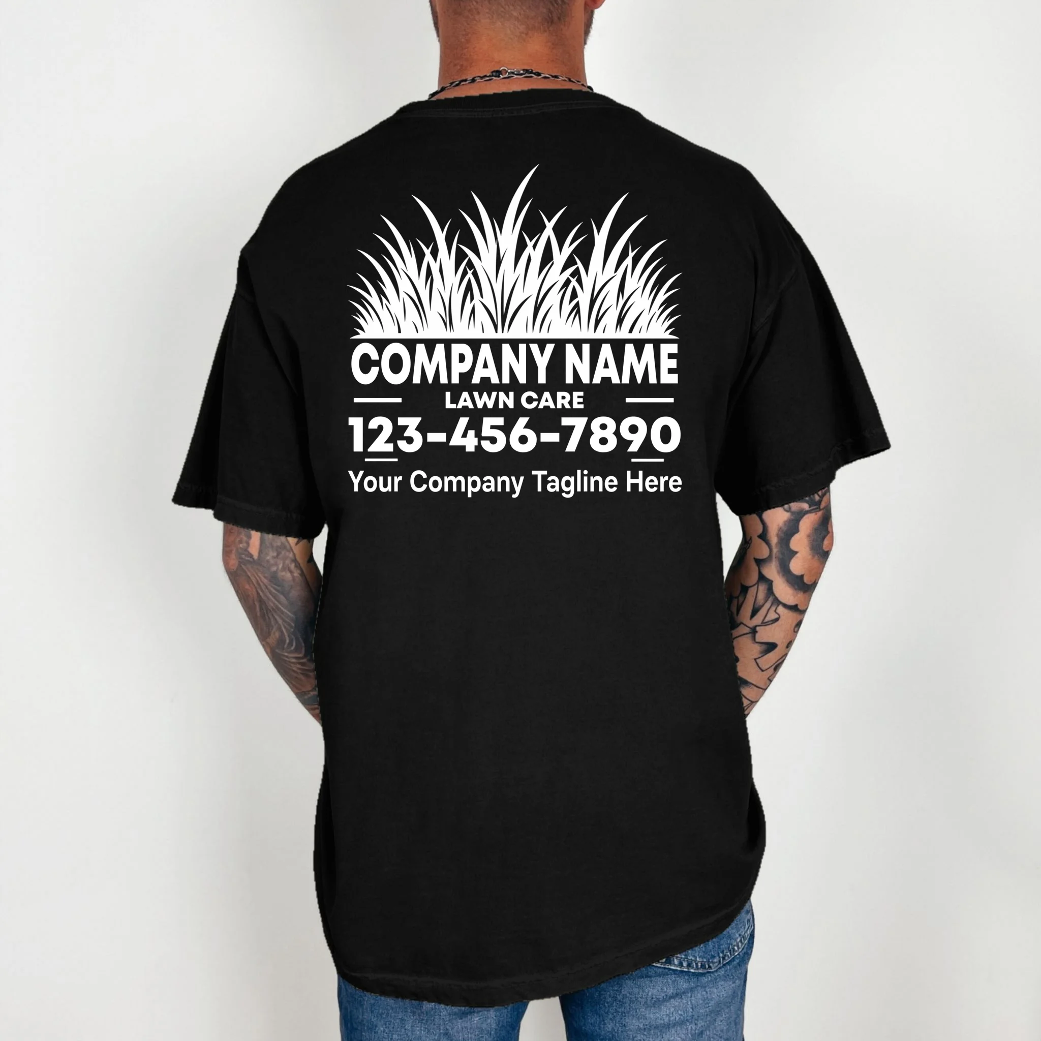 Custom Lawncare Personalized T-Shirt - Back 2