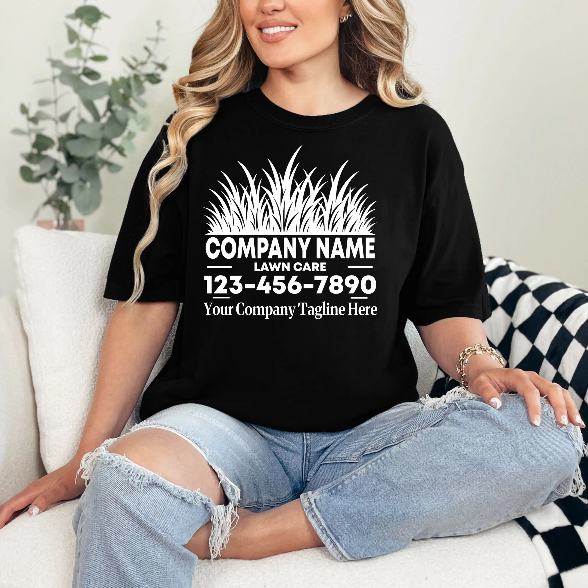 Custom Lawncare Personalized T-Shirt - Front 1