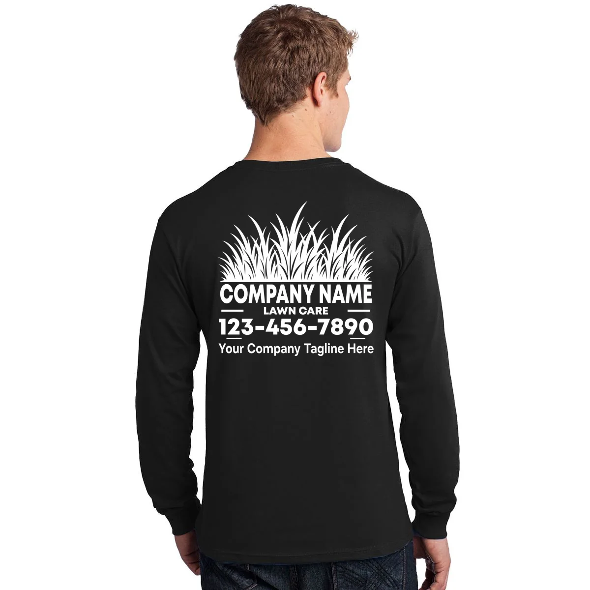 Custom Lawncare Personalized Long Sleeve Shirt - Back