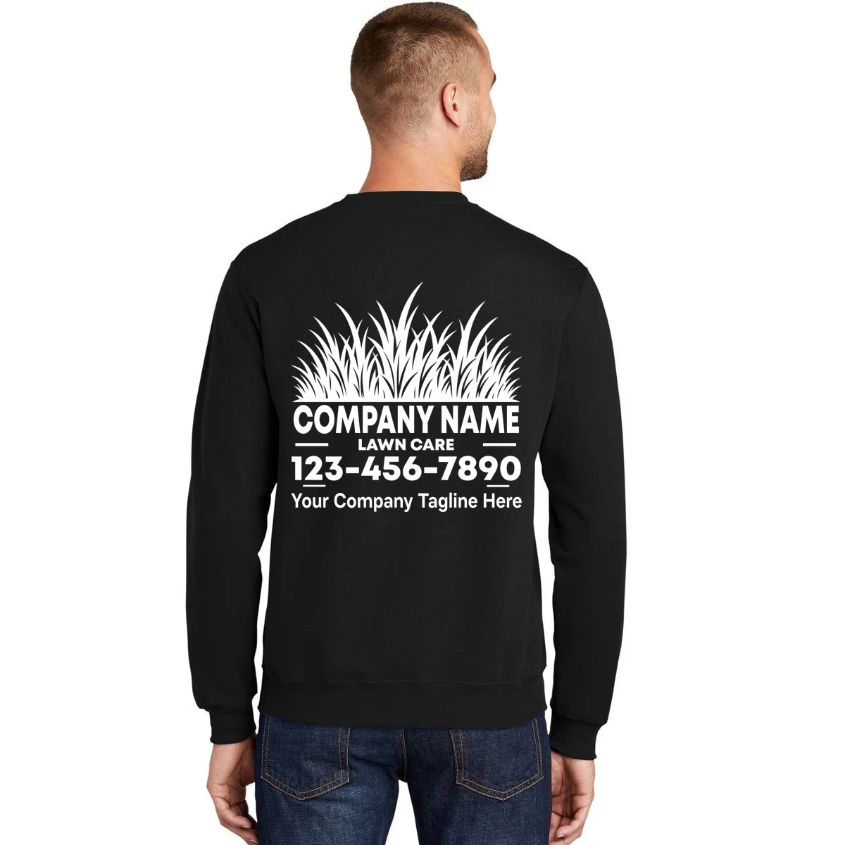 Custom Lawncare Personalized Sweatshirt - Back