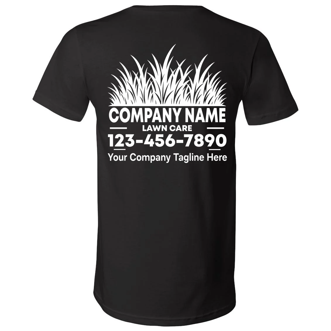Custom Lawncare Personalized V-Neck T-Shirt - Back