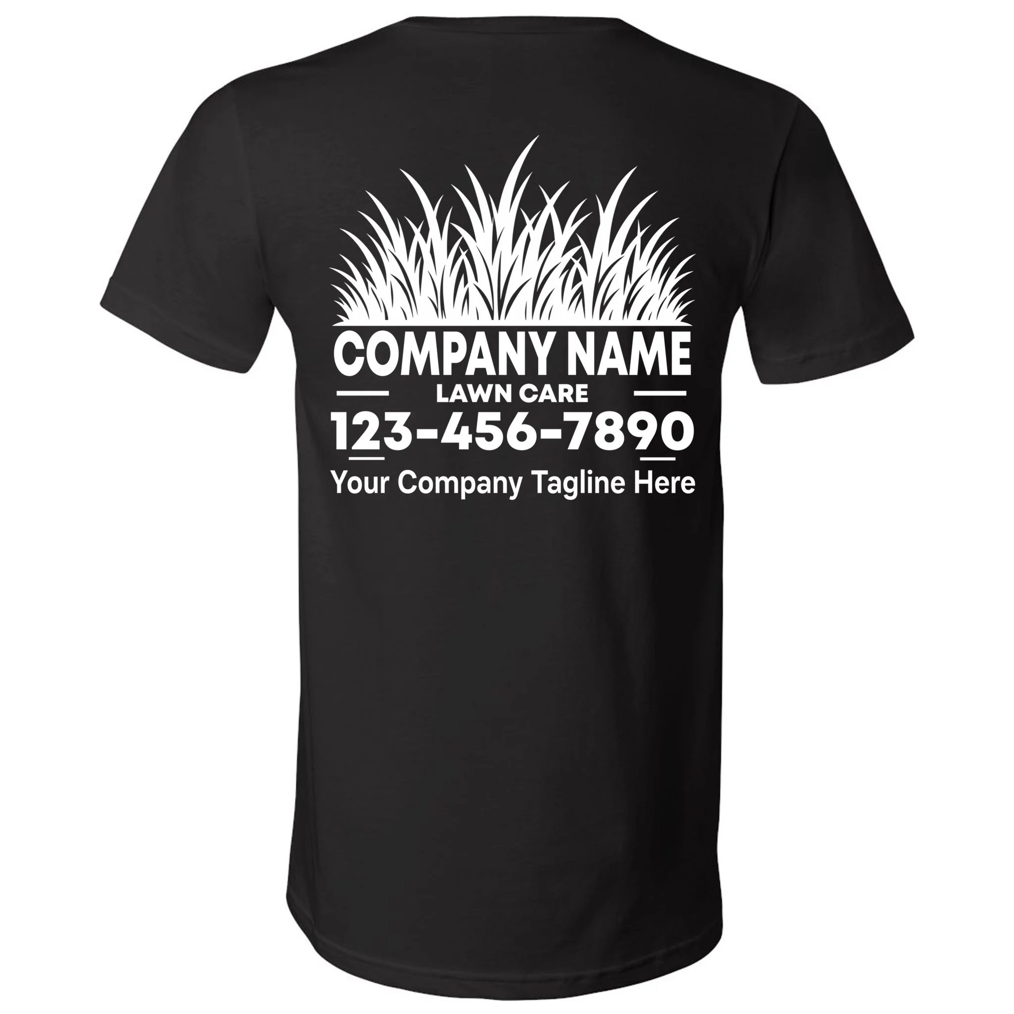 Custom Lawncare Personalized Bella+Canvas Men's V-Neck T-Shirt - Back