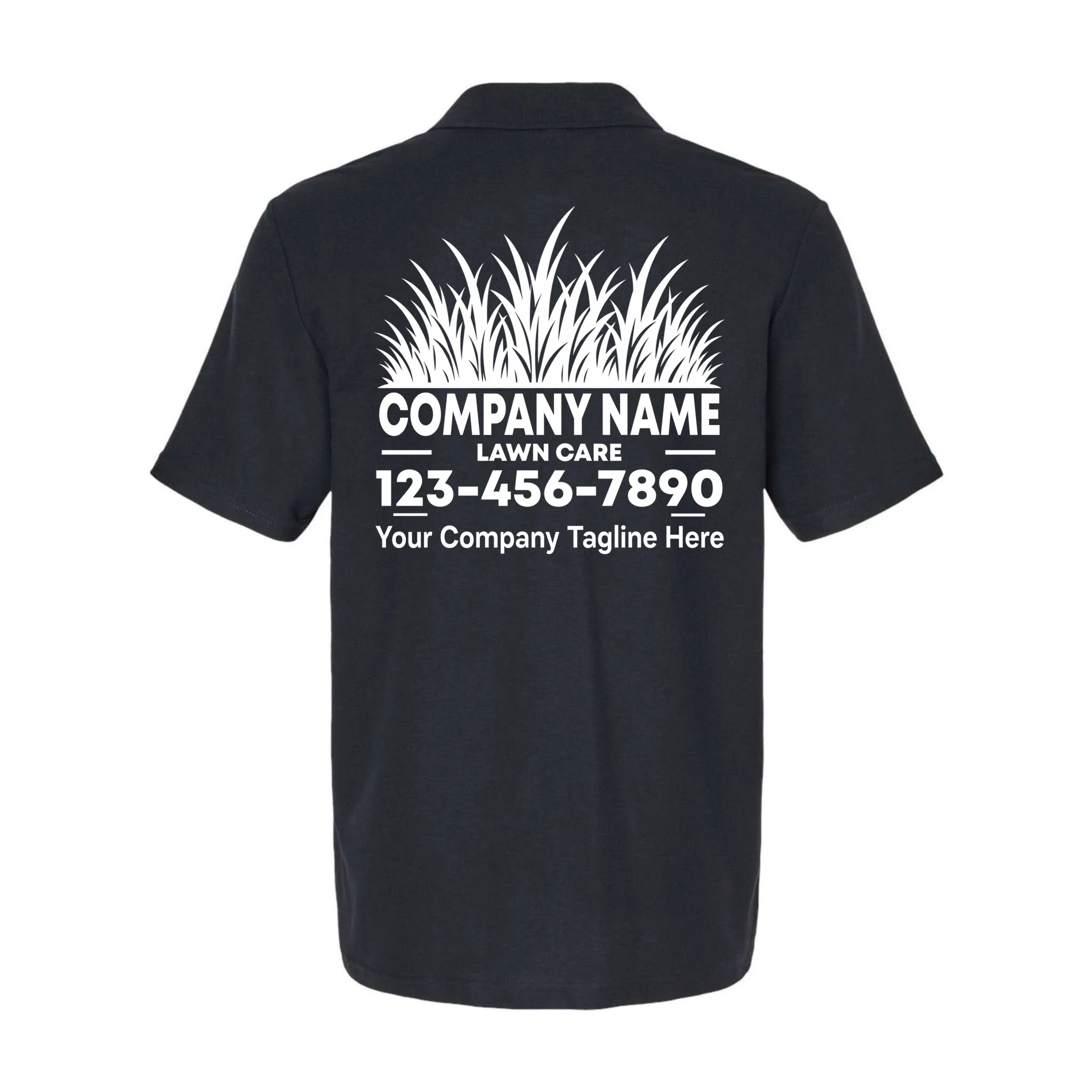 Custom Lawncare Personalized Polo Shirt - Back