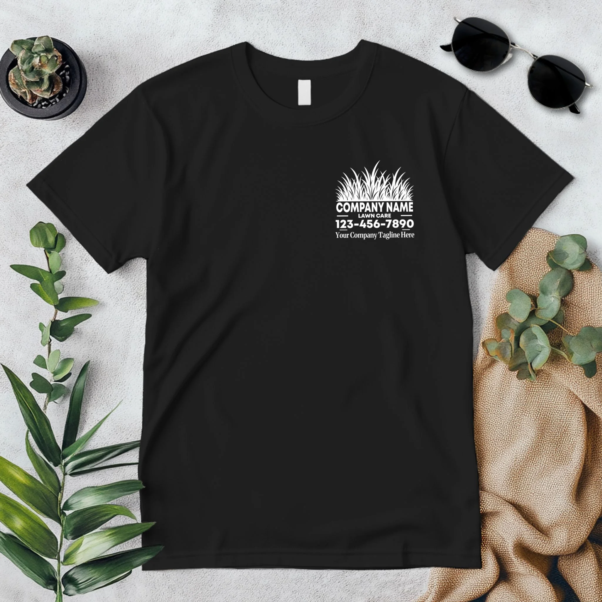 Custom Lawncare Personalized Bella+Canvas Men's T-Shirt - Front 1
