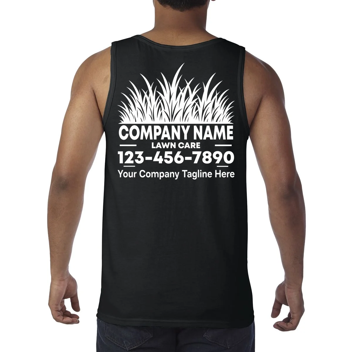 Custom Lawncare Personalized Tank Top - Back
