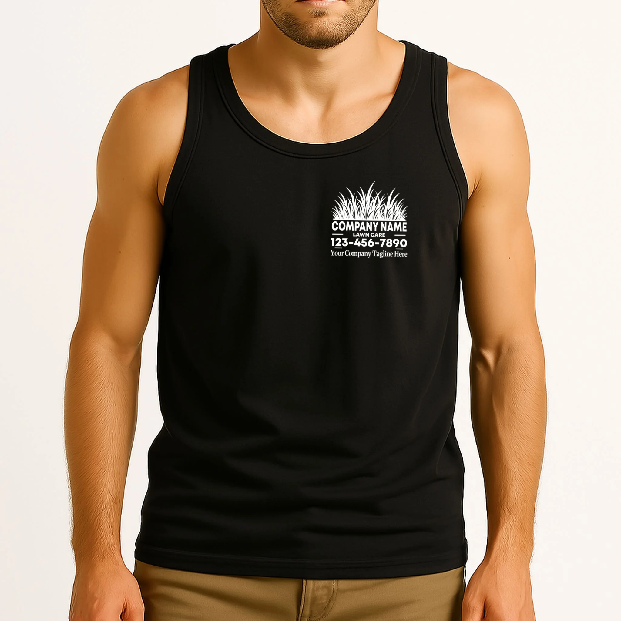 Custom Lawncare Personalized Men's Tank Top - Front 2