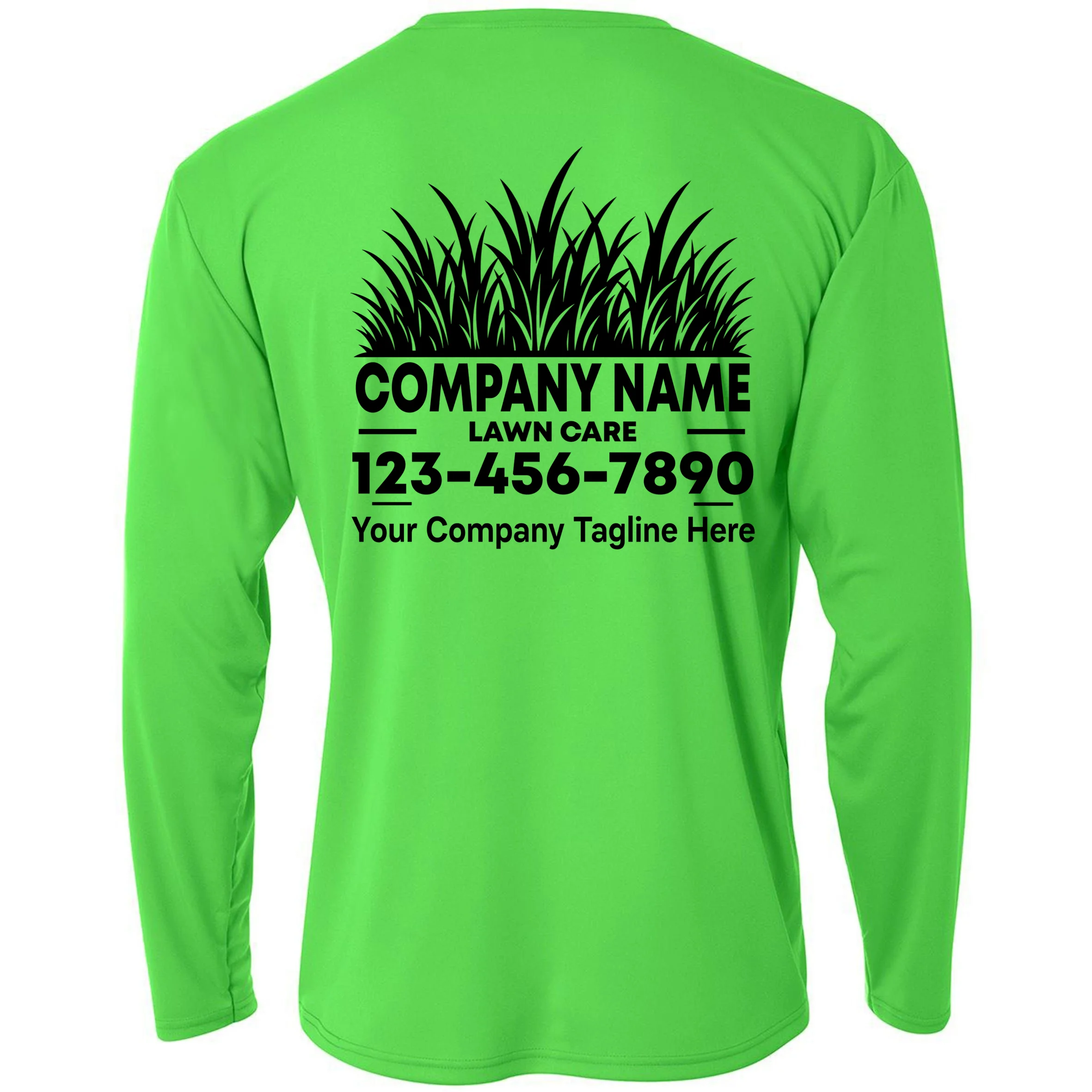 Custom Lawncare Personalized Performance Long Sleeve Shirt - Back