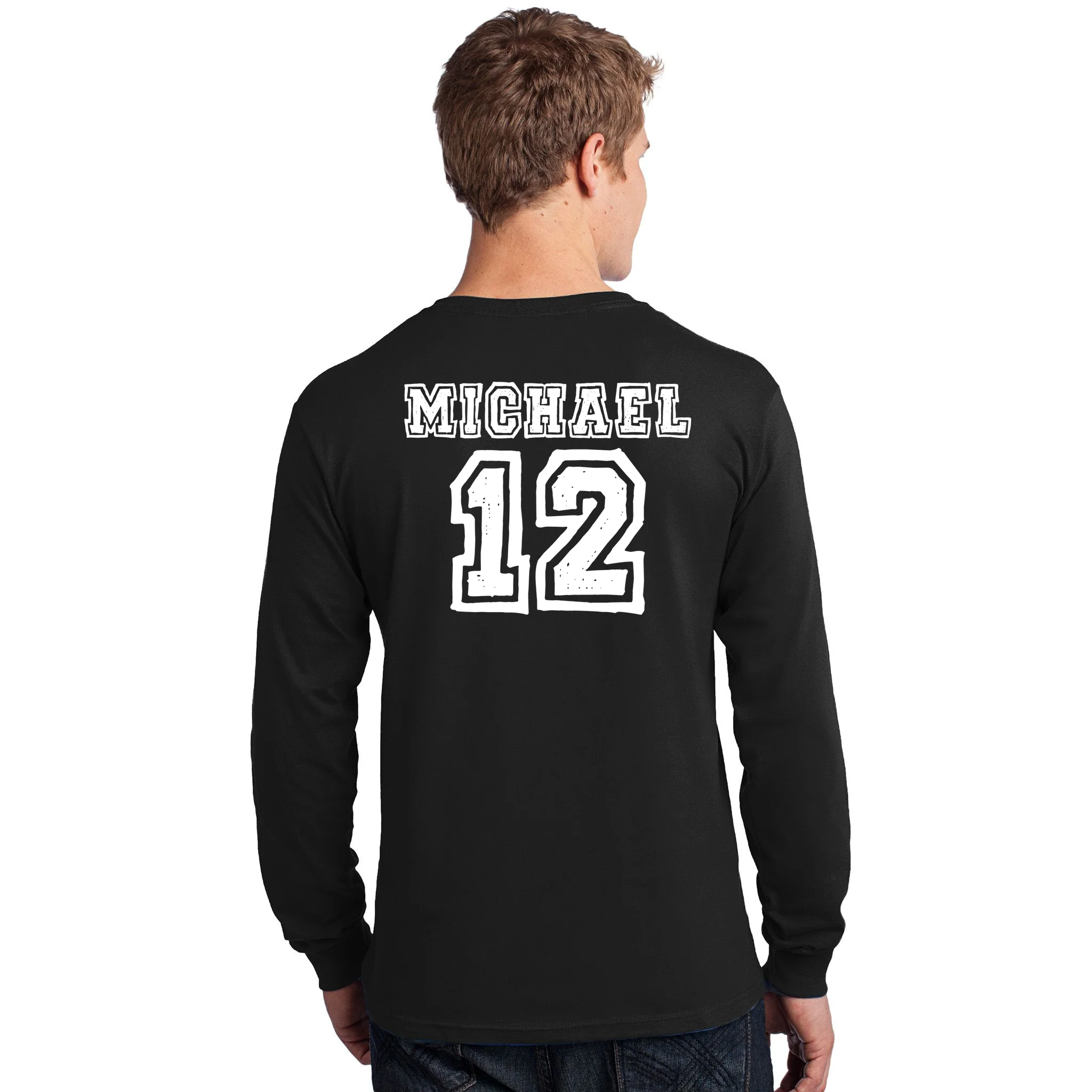 Cousin Squad Custom Name And Number Long Sleeve Shirt - Back