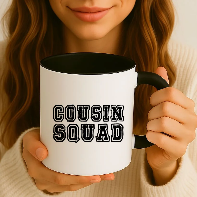 Cousin Squad Custom Name And Number Coffee Mug - Front 2