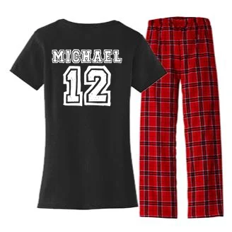 Cousin Squad Custom Name And Number Women's Flannel Pajama Set - Back - Close-up
