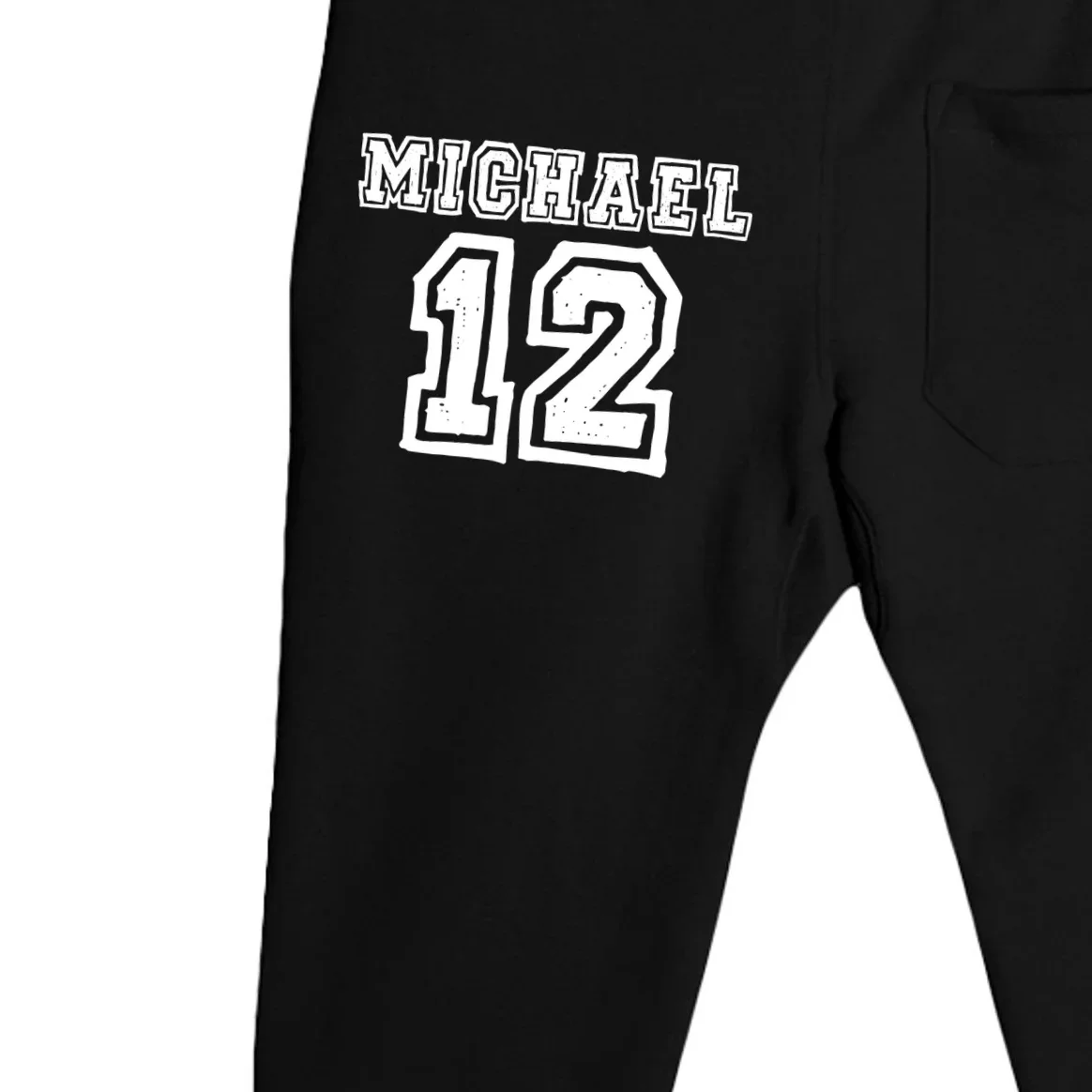 Cousin Squad Custom Name And Number Men's Sweatpants - Back - Close-up