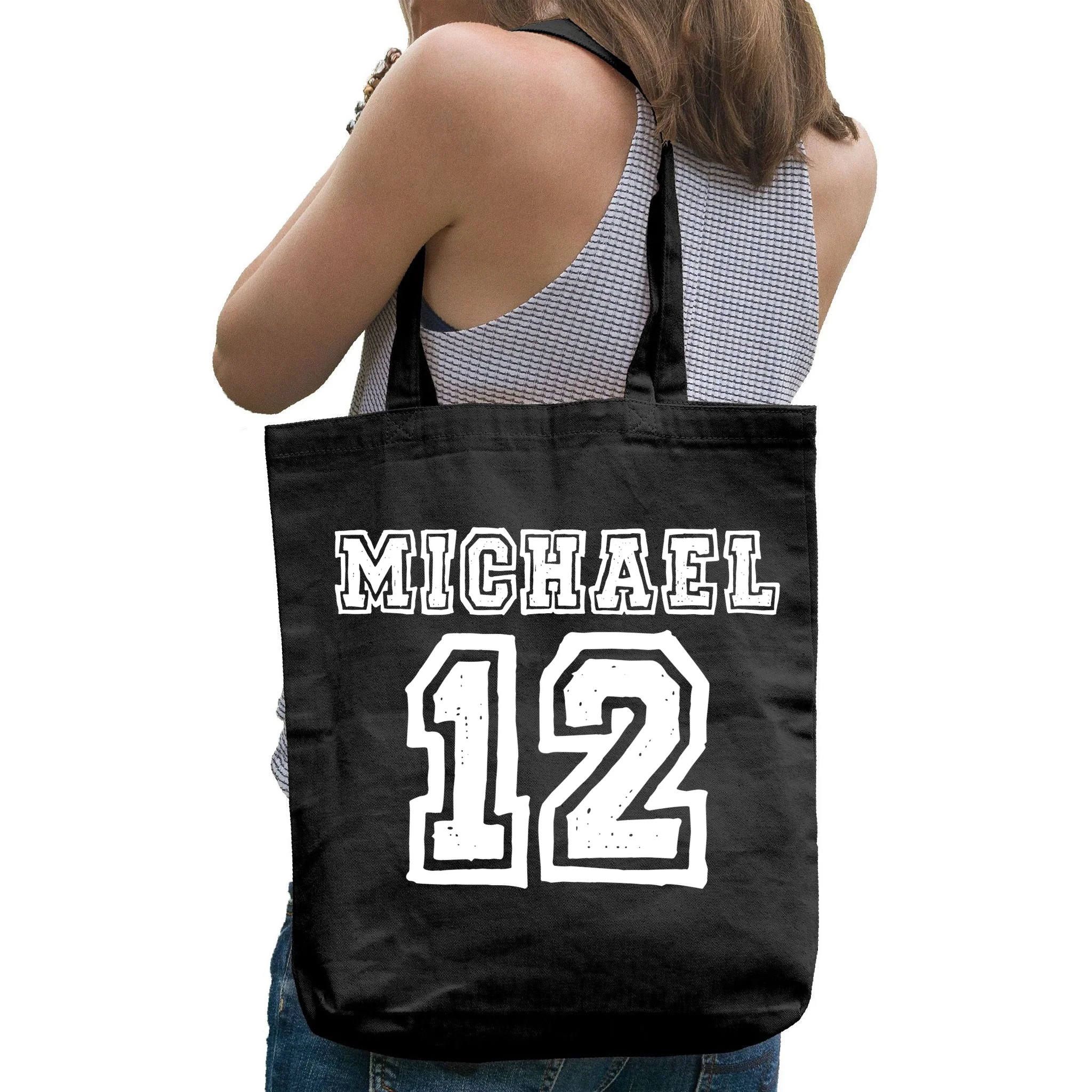 Cousin Squad Custom Name And Number Tote Bag - Back