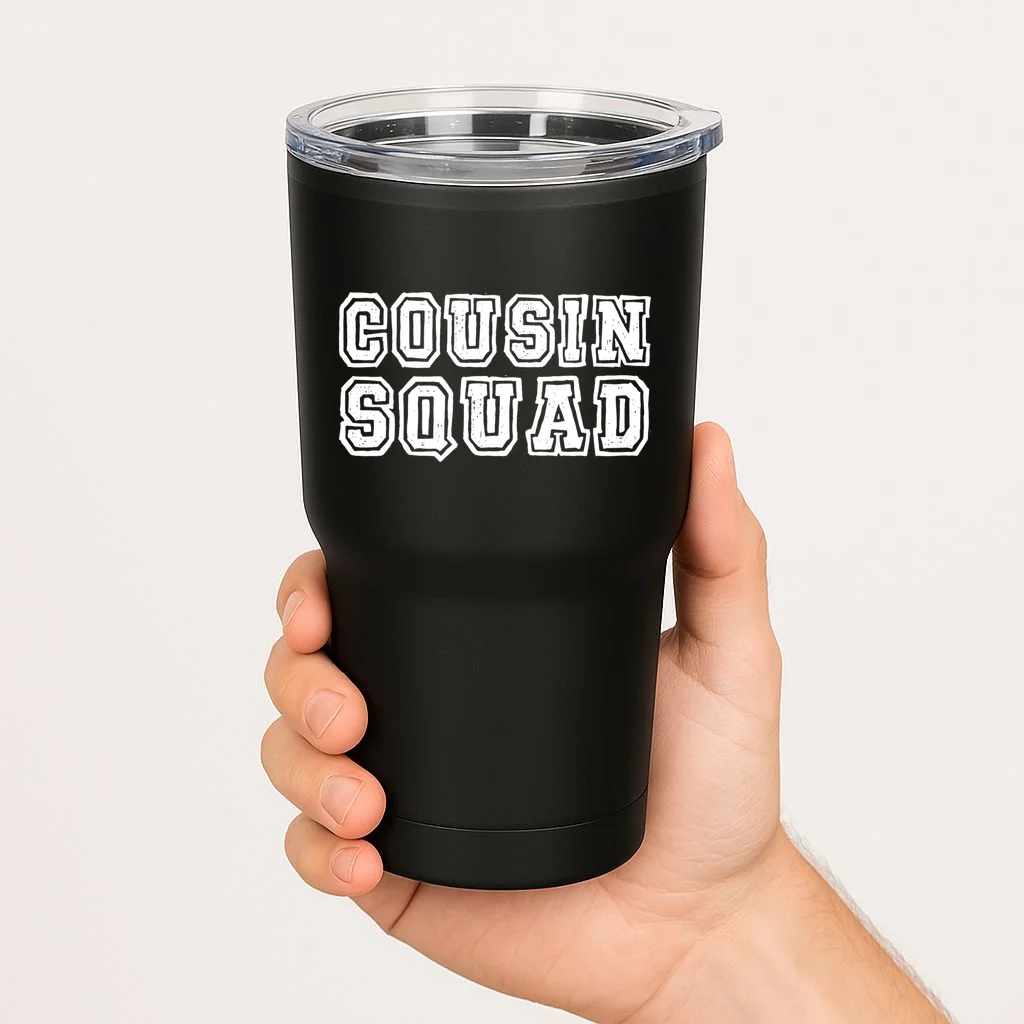 Cousin Squad Custom Name And Number 20oz Tumbler - Front 1
