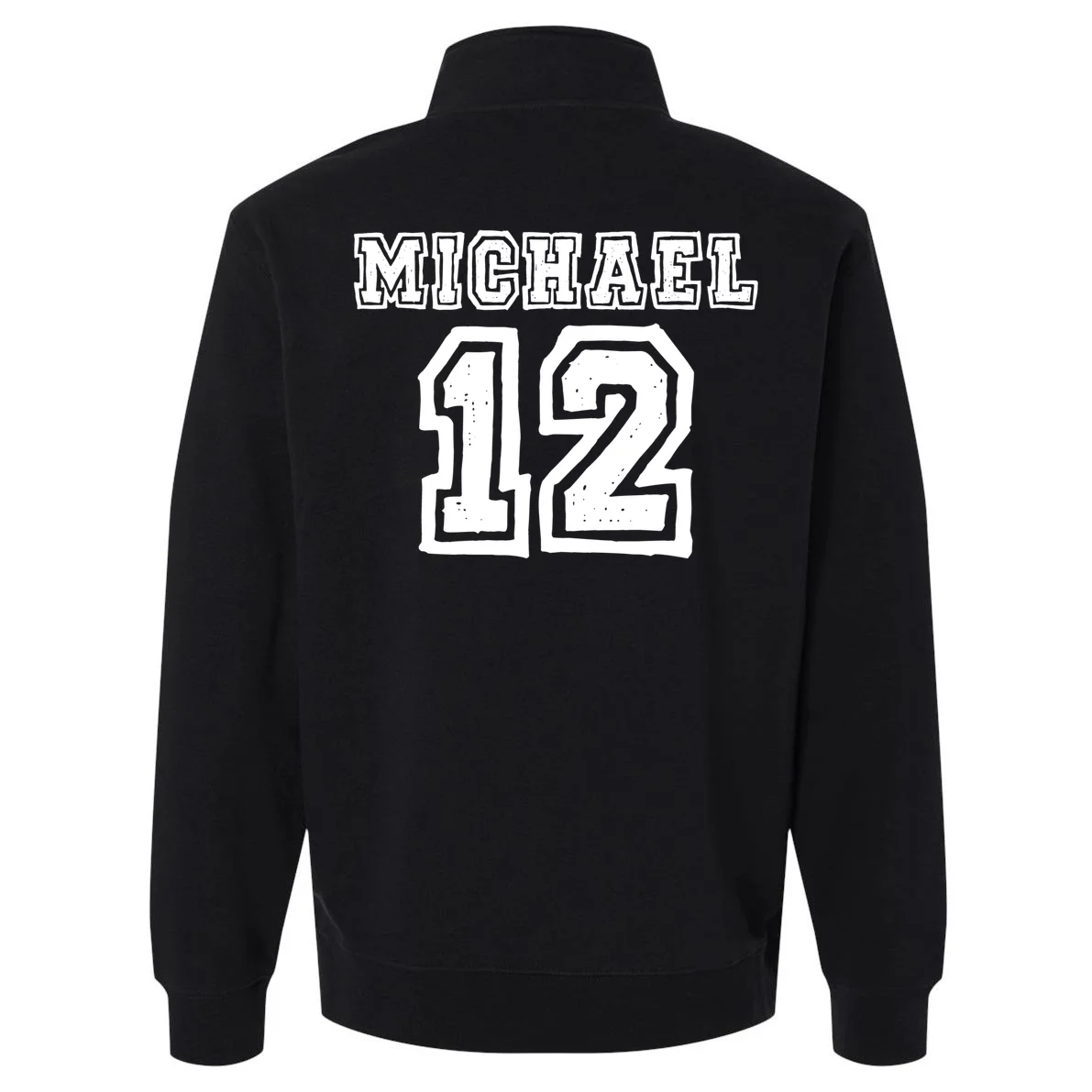 Cousin Squad Custom Name And Number Men's Pullover Quarter Zip - Back - Close-up