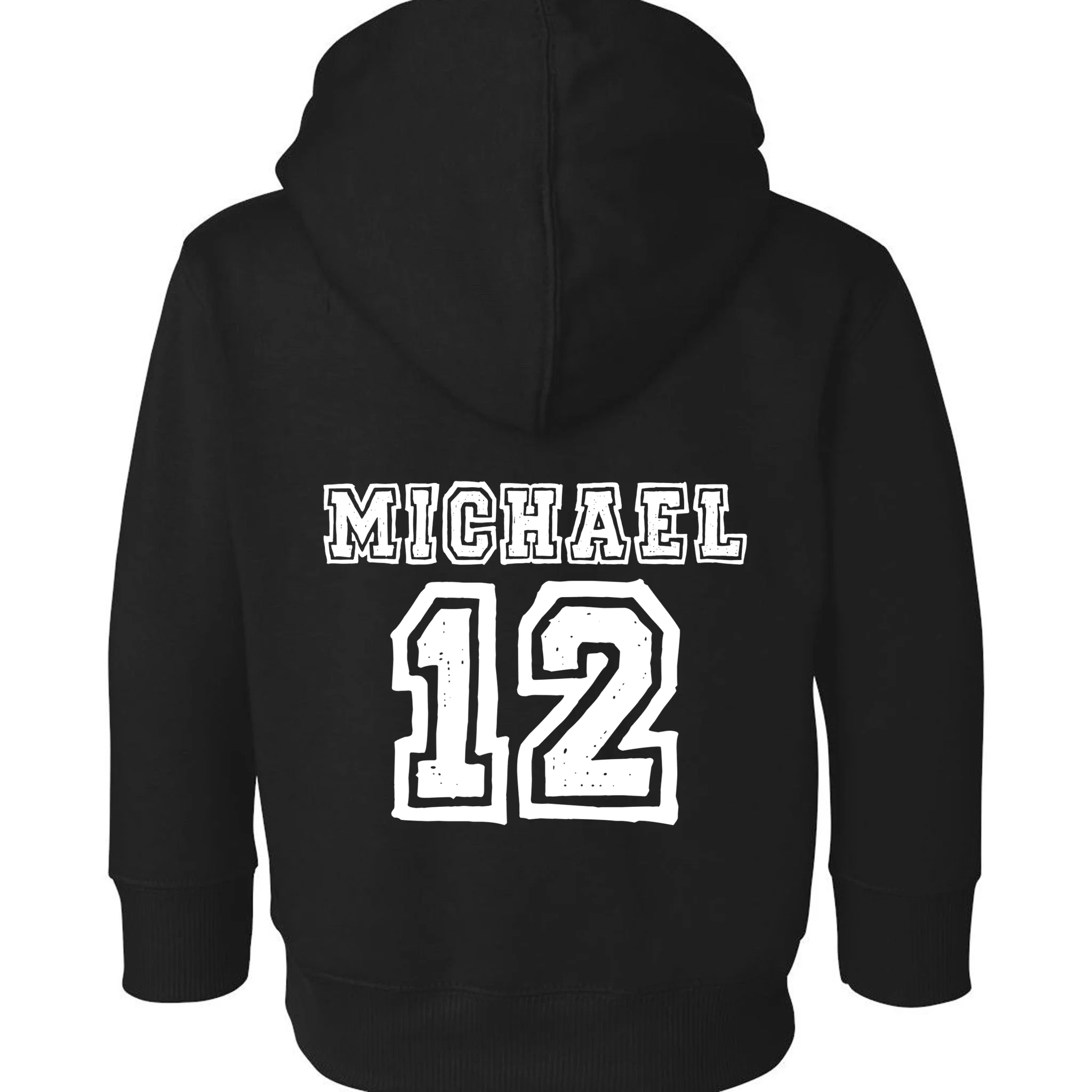 Cousin Squad Custom Name And Number Toddler Hoodie - Back - Close-up