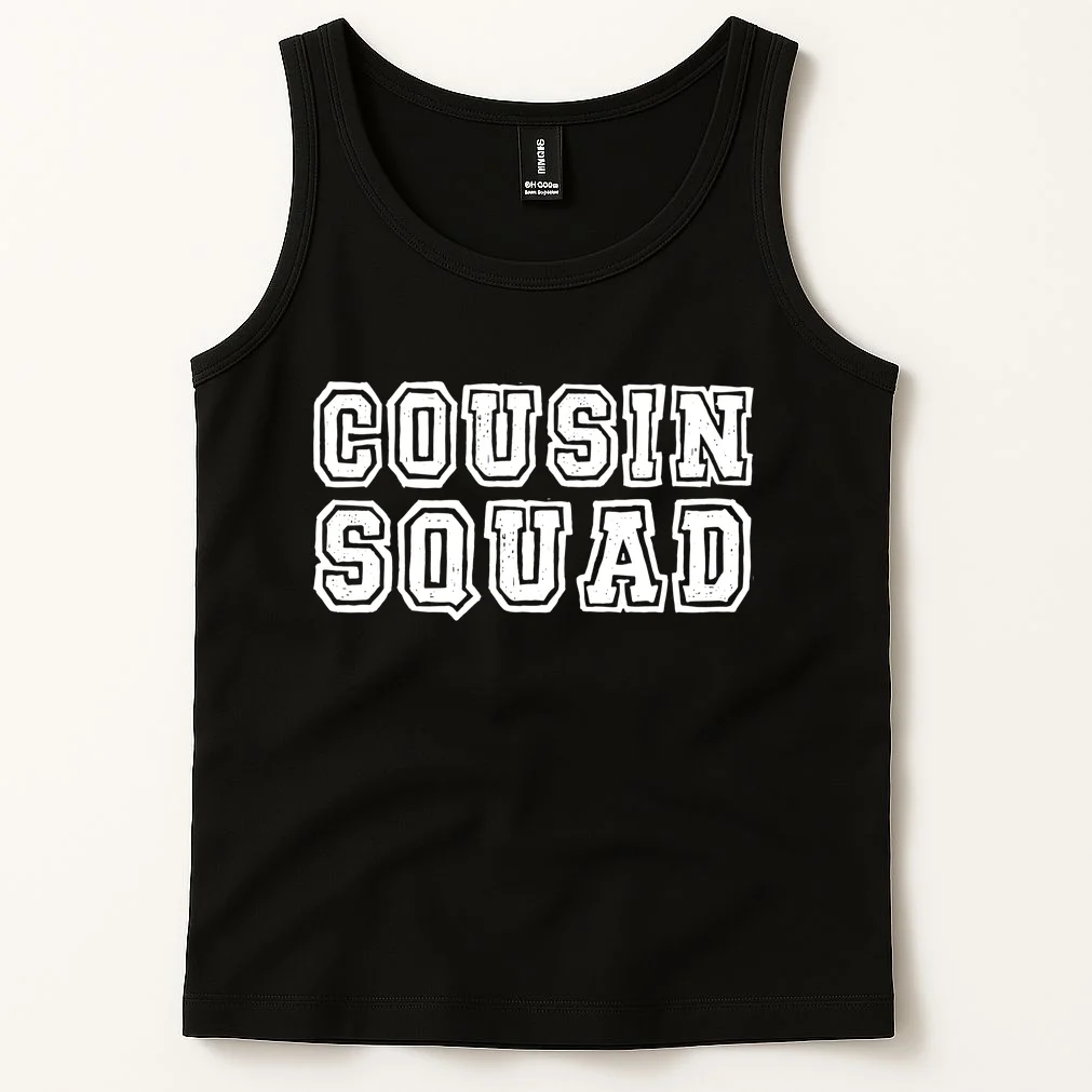 Cousin Squad Custom Name And Number Tank Top - Front 1