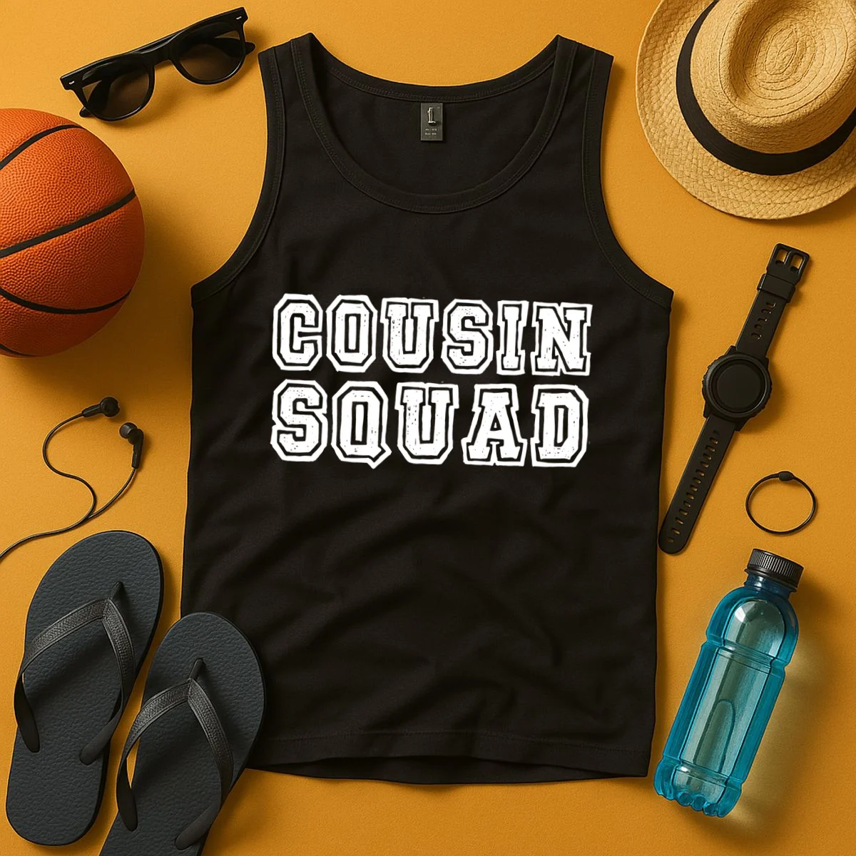Cousin Squad Custom Name And Number Tank Top - Front 3