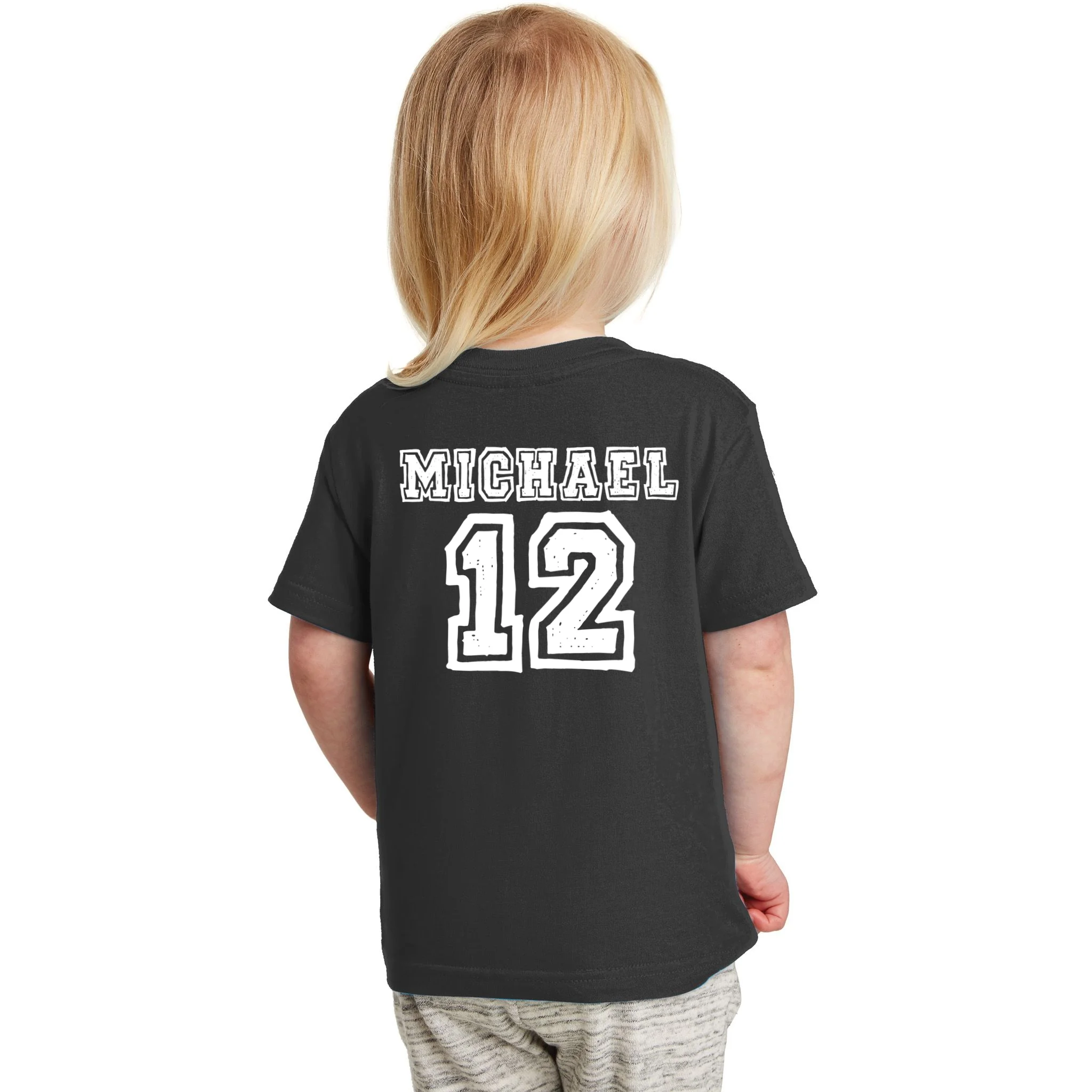 Cousin Squad Custom Name And Number Toddler T-Shirt - Back