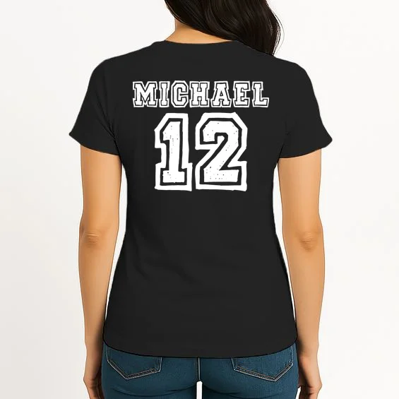 Cousin Squad Custom Name And Number Women's T-Shirt - Back