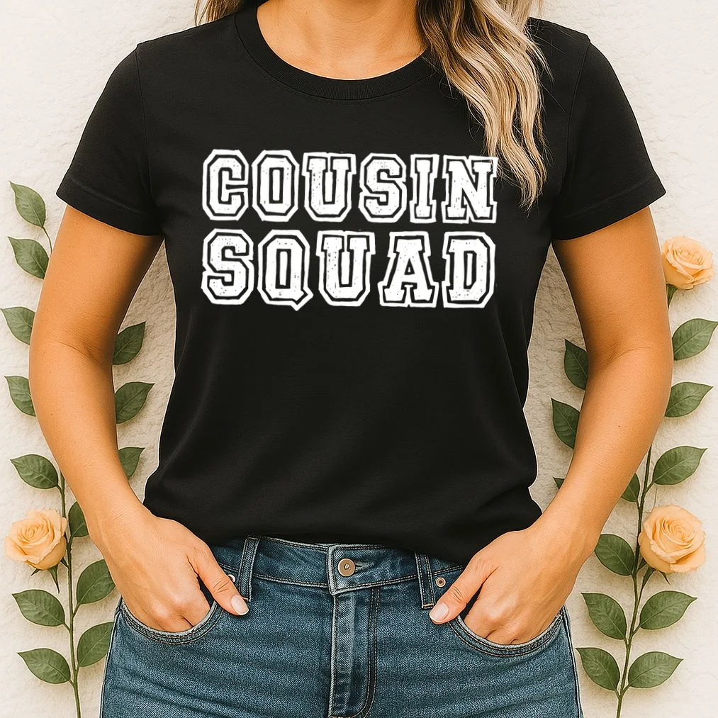 Cousin Squad Custom Name And Number Women's T-Shirt - Front 1