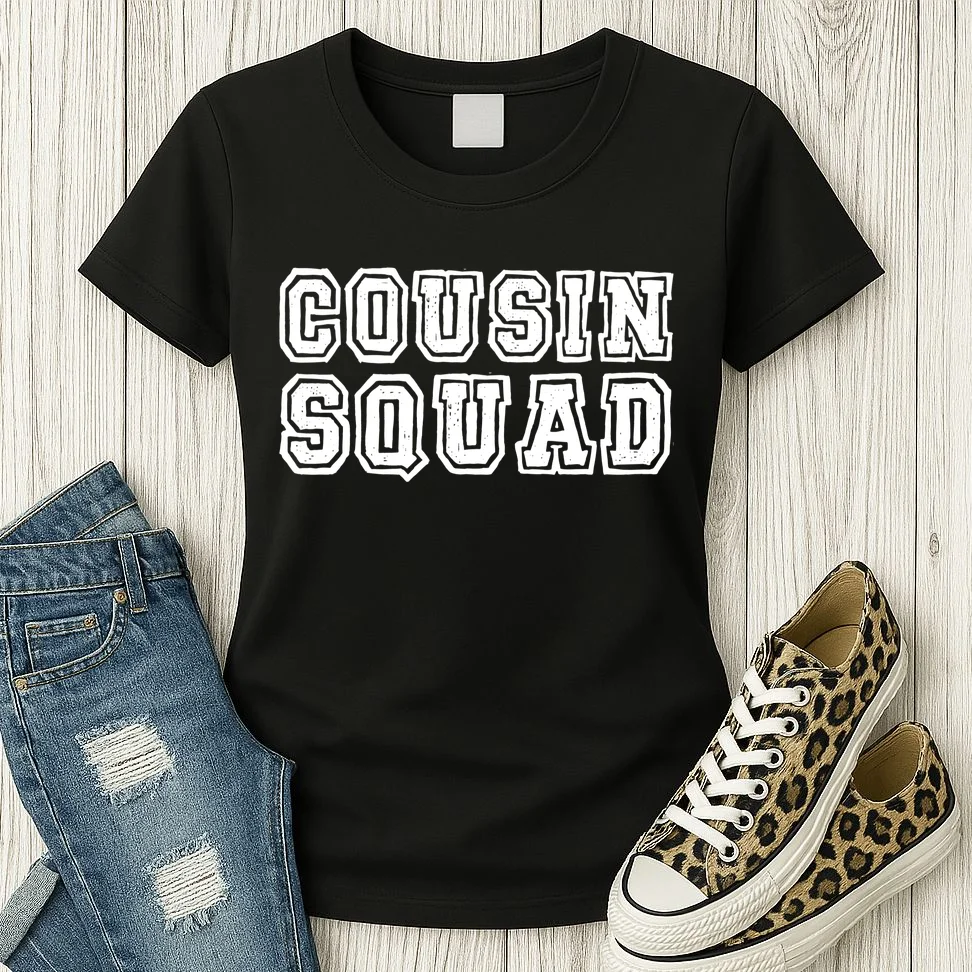 Cousin Squad Custom Name And Number Women's T-Shirt - Front 2