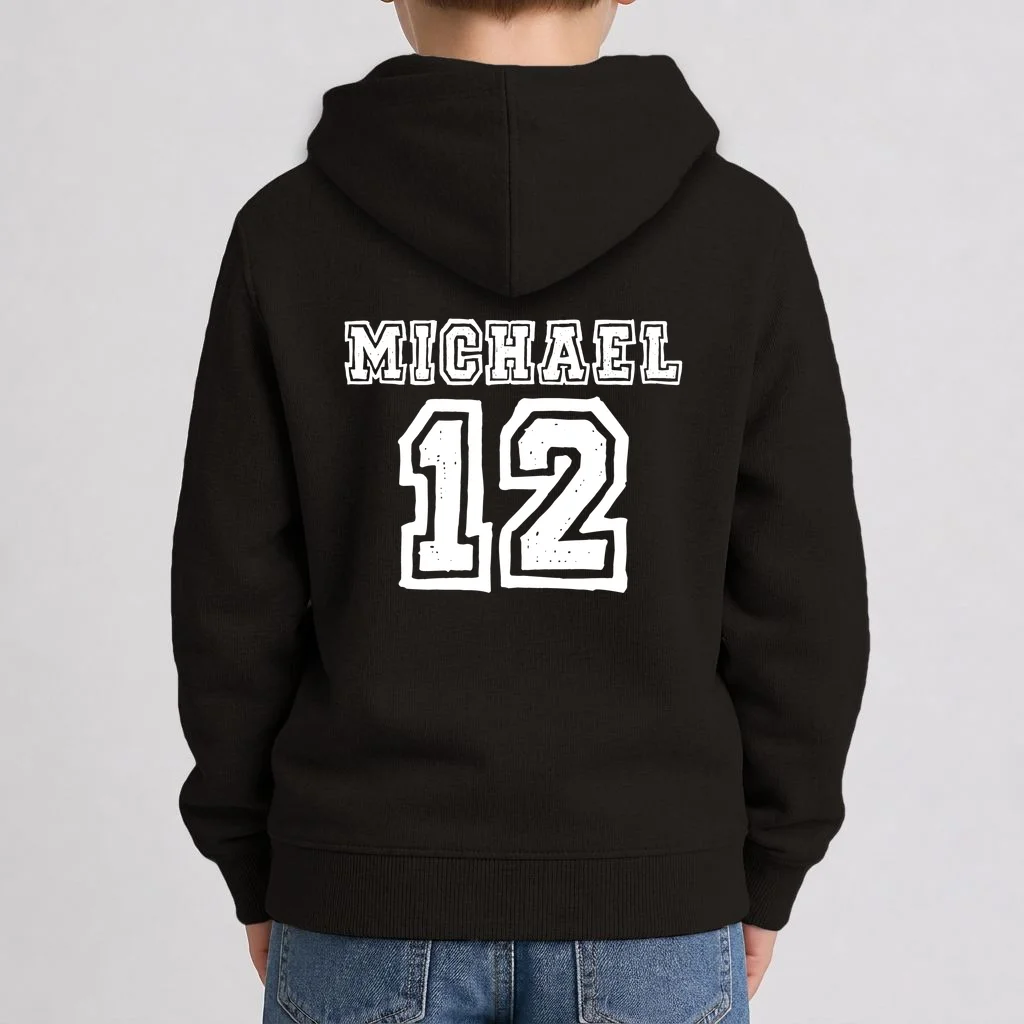 Cousin Squad Custom Name And Number Kids Hoodie - Back 1