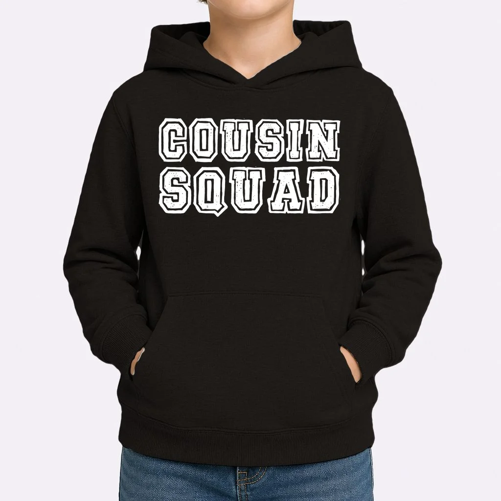 Cousin Squad Custom Name And Number Kids Hoodie - Front 1