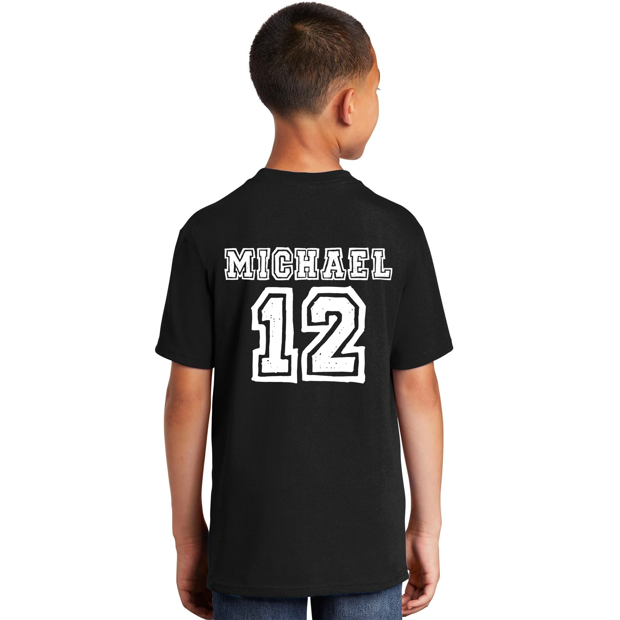 Cousin Squad Custom Name And Number Kids T-Shirt - Back