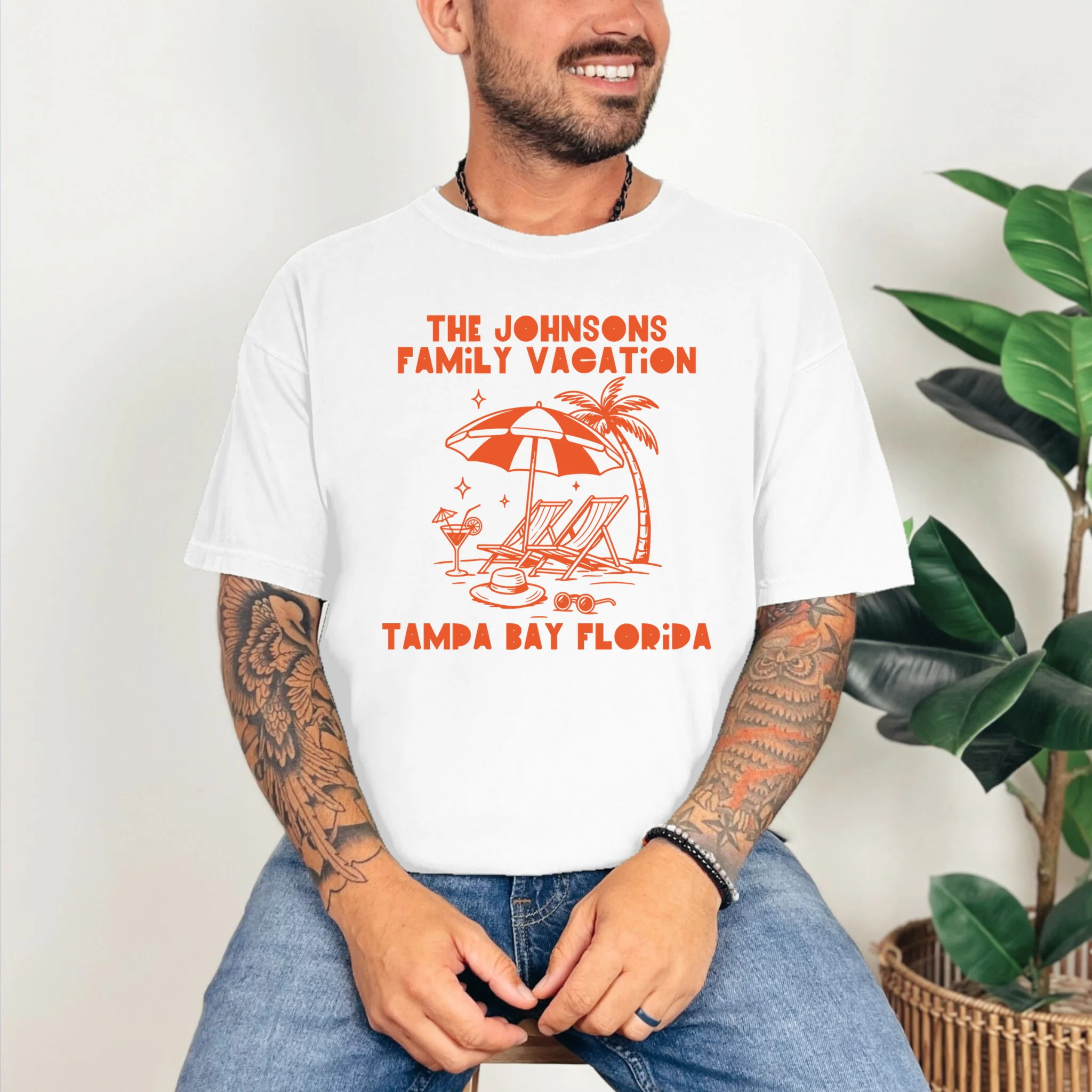 Custom Family Vacation Beach Vacation Comfort Colors Unisex T-Shirt - Front 2
