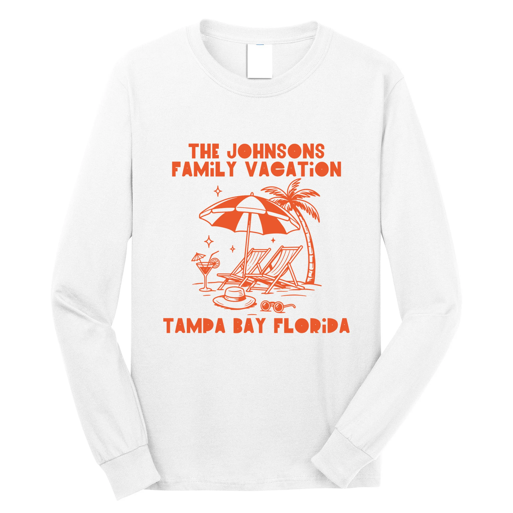 Custom Family Vacation Beach Vacation Men's Long Sleeve Shirt - Front