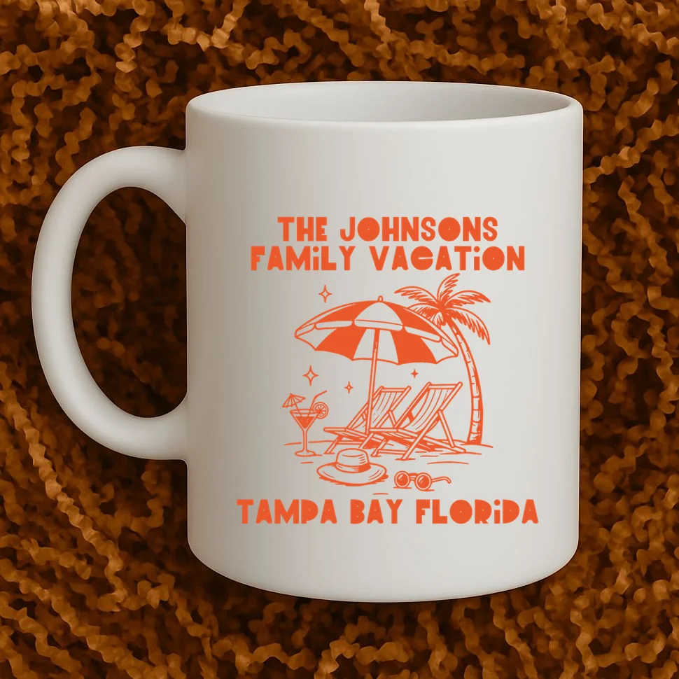 Custom Family Vacation Beach Vacation Mug - Front 1