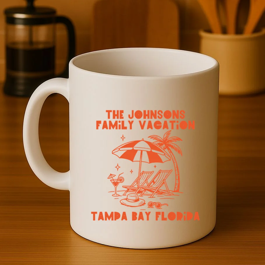 Custom Family Vacation Beach Vacation Mug - Front 3
