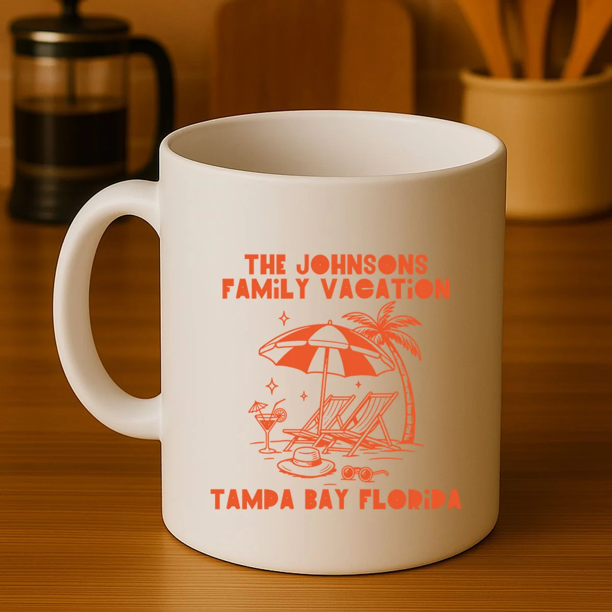 Custom Family Vacation Beach Vacation Mug - Front 3