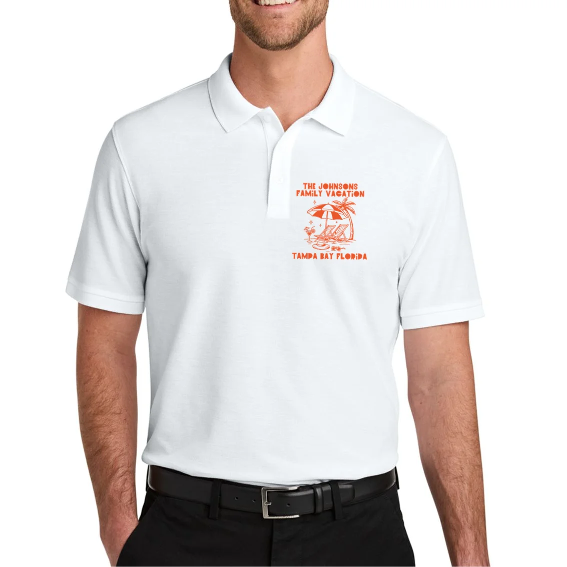 Custom Family Vacation Beach Vacation Men's Polo - Front 1
