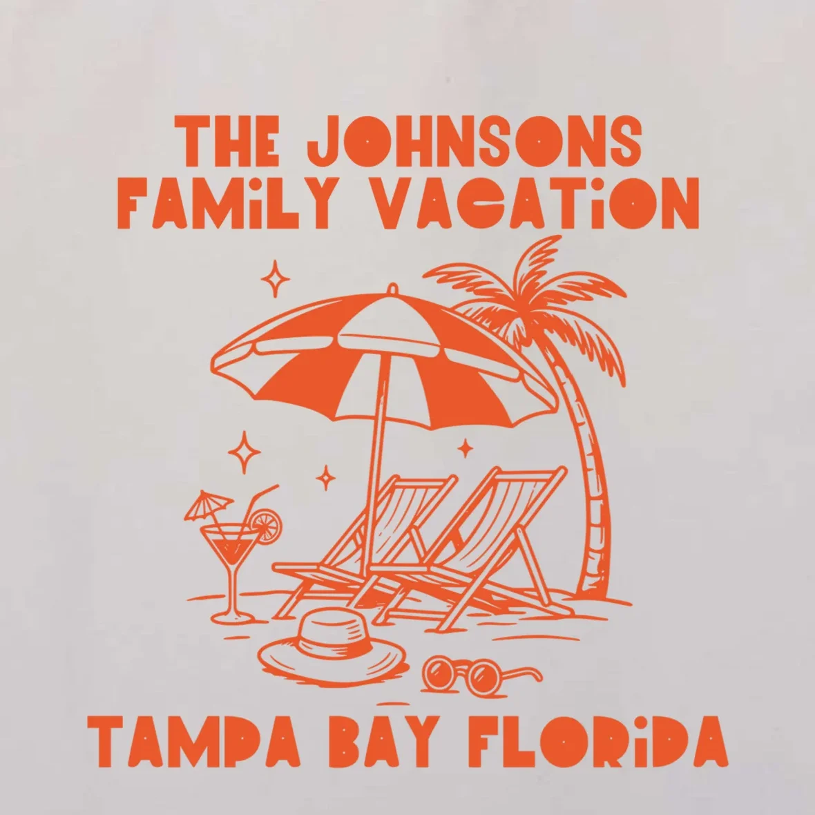 Custom Family Vacation Beach Vacation Tote Bag - Front - Close-up
