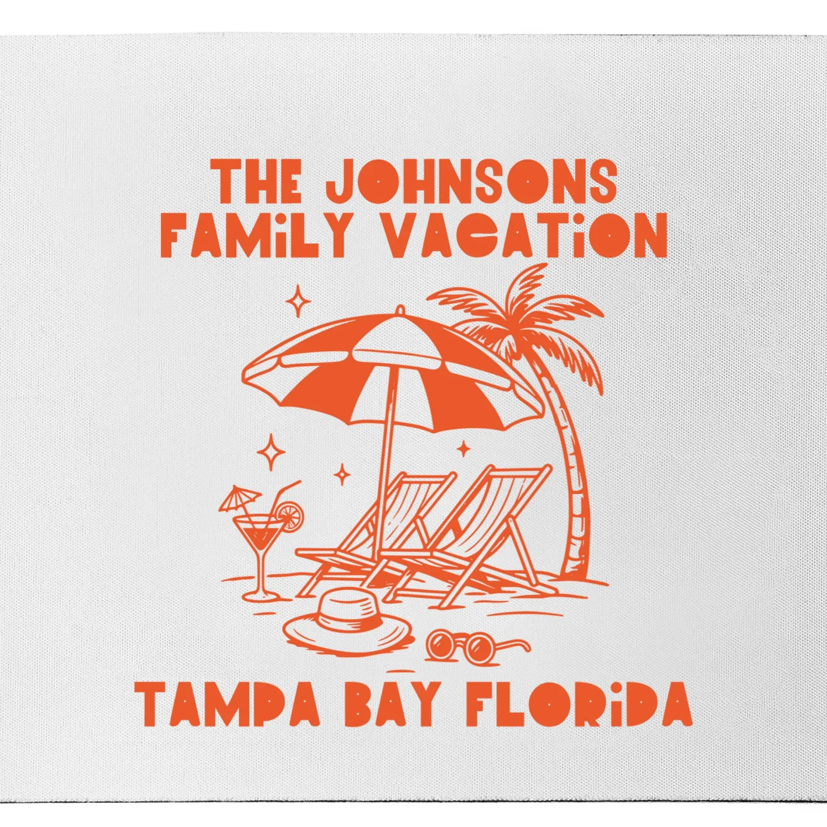 Custom Family Vacation Beach Vacation Mouse Pad - Front - Close-up