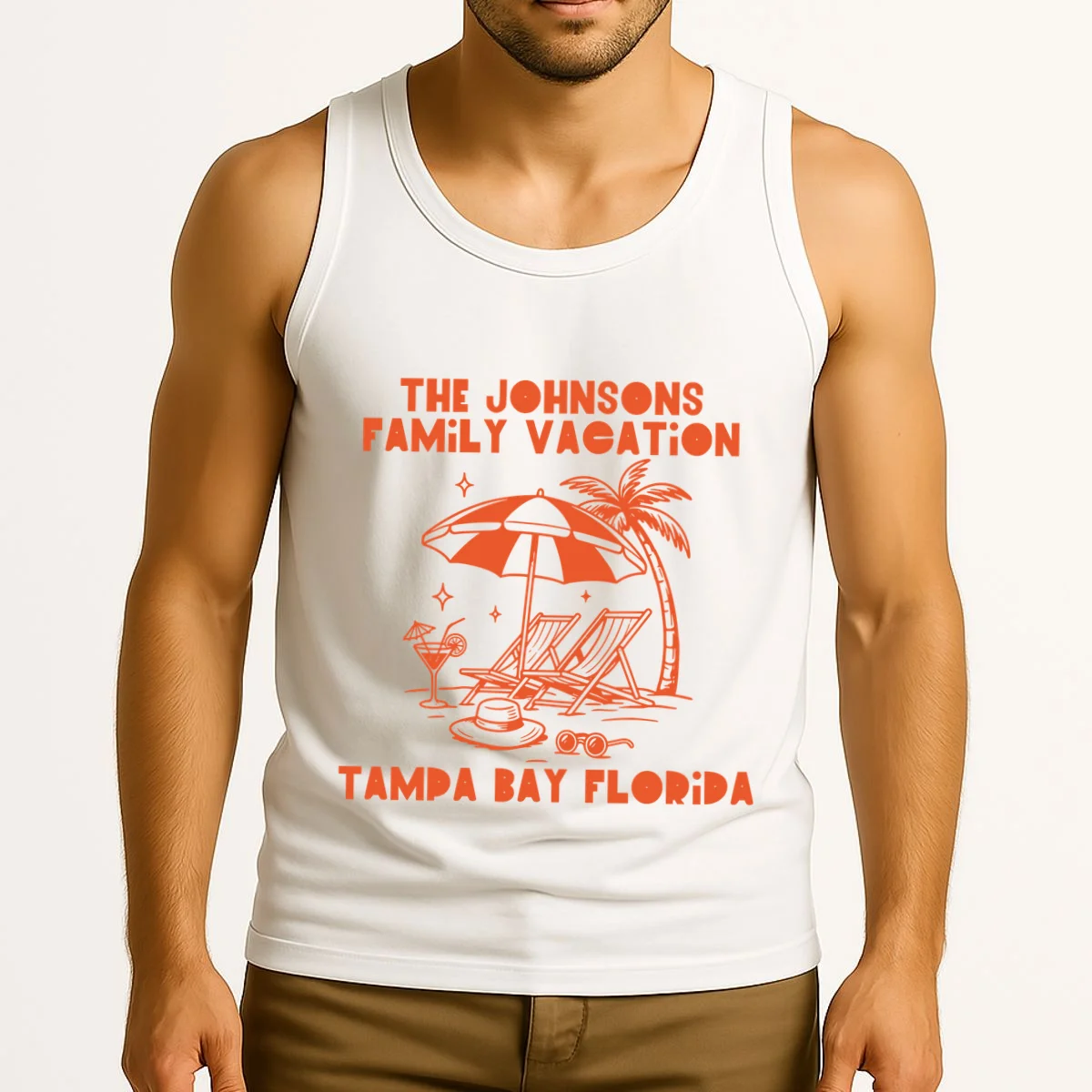 Custom Family Vacation Beach Vacation Men's Tank Top - Front 2