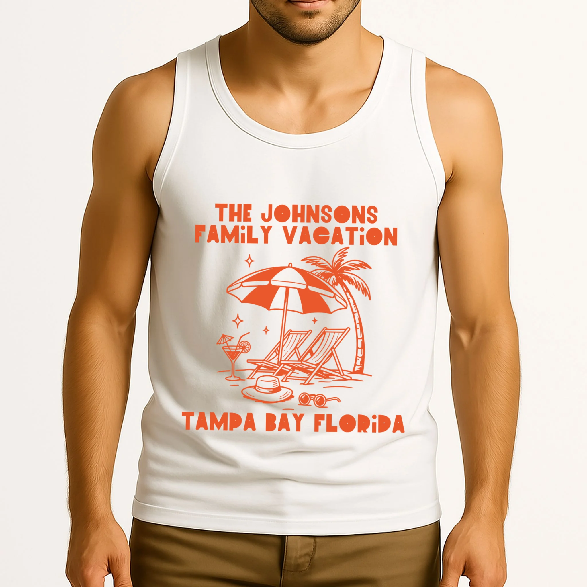 Custom Family Vacation Beach Vacation Men's Tank Top - Front 2