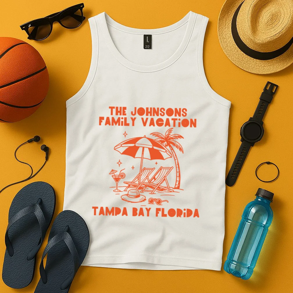 Custom Family Vacation Beach Vacation Men's Tank Top - Front 3