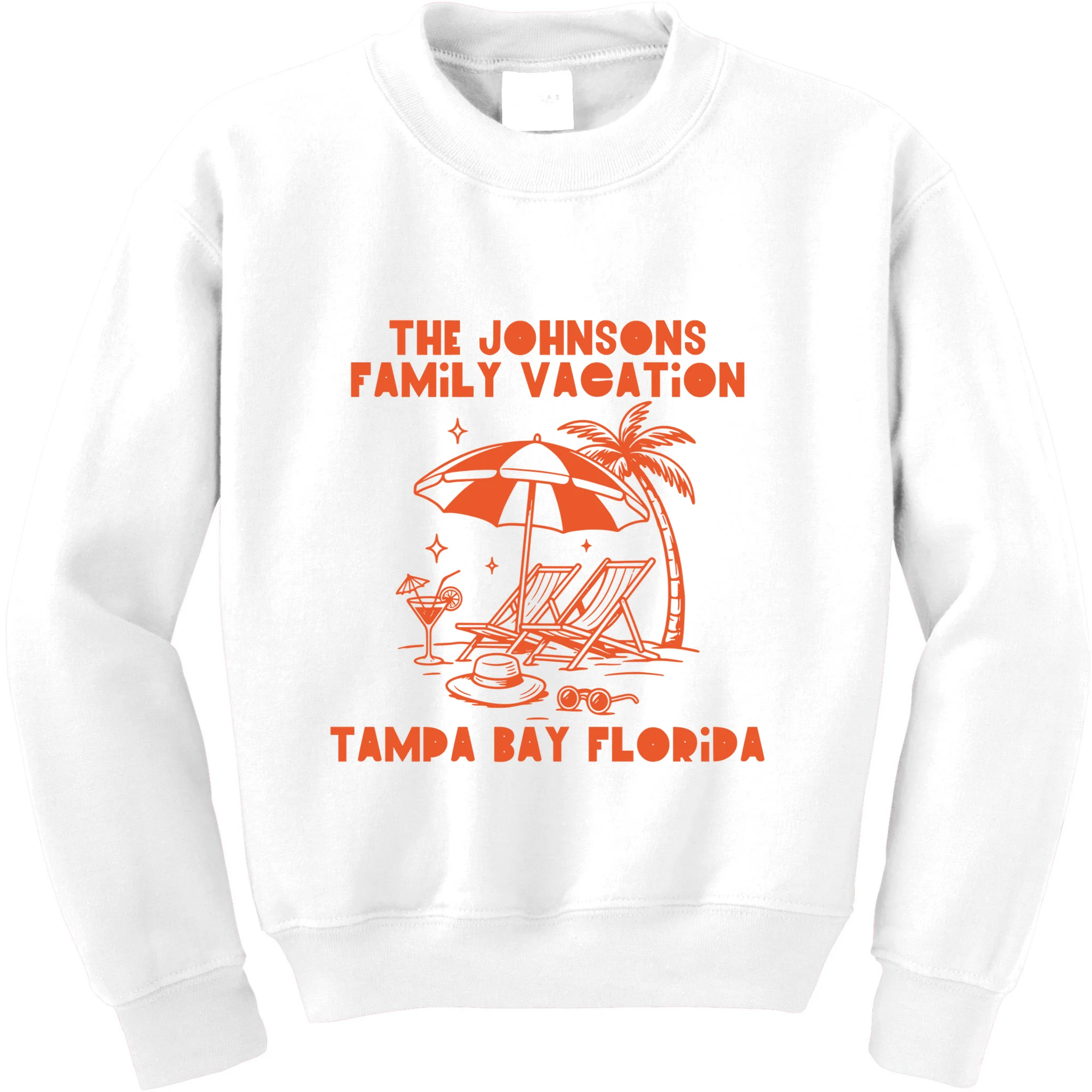 Custom Family Vacation Beach Vacation Kids Sweatshirt - Front