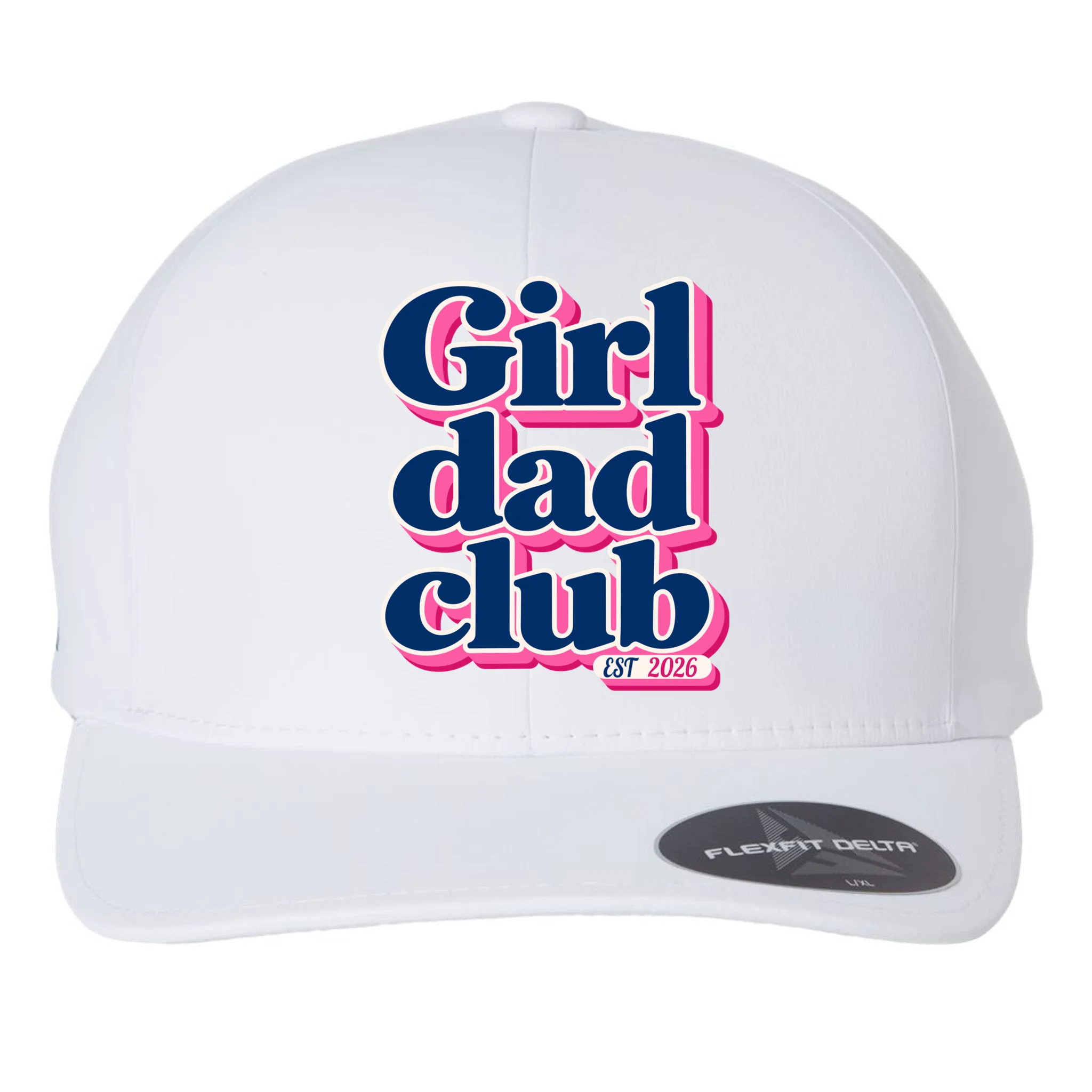 Girl Dad Club Customizable Year Gift for Dad Flexfit Men's Snapback Hat - Front